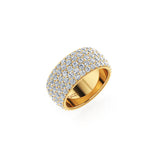 4.70 Carat Diamond Pave' Wide band 18 Karat Yellow Gold