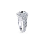 GIA Certified 5.00 Carat in a diamond Pave encrusted ring 18k white gold - FERRUCCI & CO. Jewelry