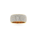 4.70 Carat Diamond Pave' Wide band 18 Karat Yellow Gold