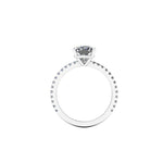 2.00 Carat Cushion Diamond Pavé Diamond Setting in Platinum 950