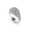 2.5 Carat White Bright Diamonds Dome Ring in 18 Karat white Gold