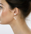 Ferrucci White Agate Pyramids Dangling 18 Karat Rose Gold dangling Earrings - FERRUCCI & CO. Jewelry