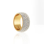 4.70 Carat Diamond Pave' Wide band 18 Karat Yellow Gold