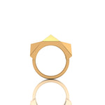 18 Karat Yellow Gold Solitaire Pyramid Ring Ferrucci - FERRUCCI & CO. Jewelry