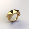 18 Karat Yellow Gold Solitaire Pyramid Ring Ferrucci - FERRUCCI & CO. Jewelry