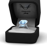 17.4 Carat Emerald Cut Aquamarine Platinum Cocktail Ring