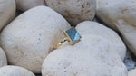 Blue Topaz Pyramid 18k yellow gold ring