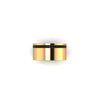 18 Karat Yellow Gold Wide Flat Band Black Diamonds Pavé Stackable Ring - FERRUCCI & CO. Jewelry