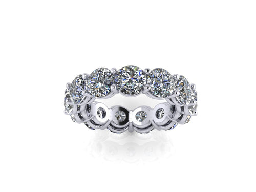 6.10 Carat Diamond Eternity ring, color H, clarity SI1 Eternity Band in Platinum 950 - FERRUCCI & CO. Jewelry