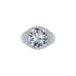 GIA Certified 5.00 Carat in a diamond Pave encrusted ring 18k white gold - FERRUCCI & CO. Jewelry