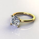 GIA Certified 2.00 Carat Round diamond in 18k yellow gold solitaire - FERRUCCI & CO. Jewelry